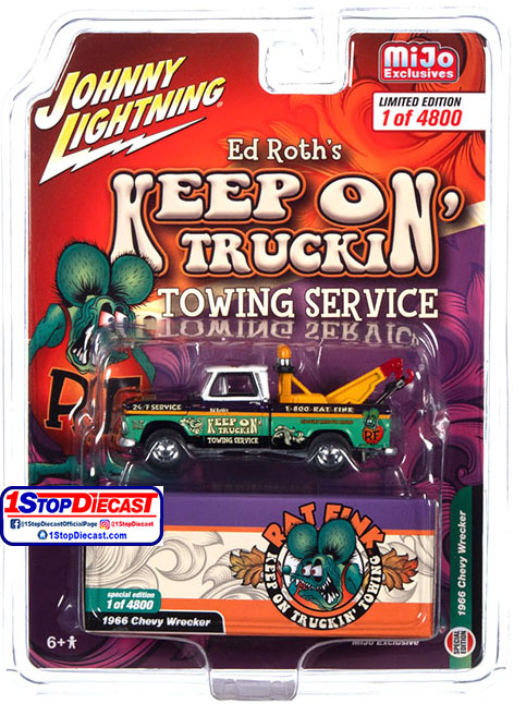 JOHNNY LIGHTNING 1/64 MIJO 66 RAT FINK CHEVY WRECKER / MIJO EXCLUSIVE / FREE USA SHIPPING*