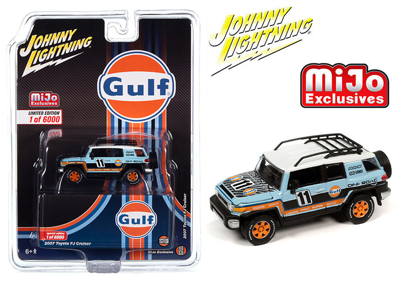 JOHNNY LIGHTNING 1/64 MIJO 2007 TOYOTA FJ CRUISER GULF OIL / MIJO EXCLUSIVE / FREE USA SHIPPING*