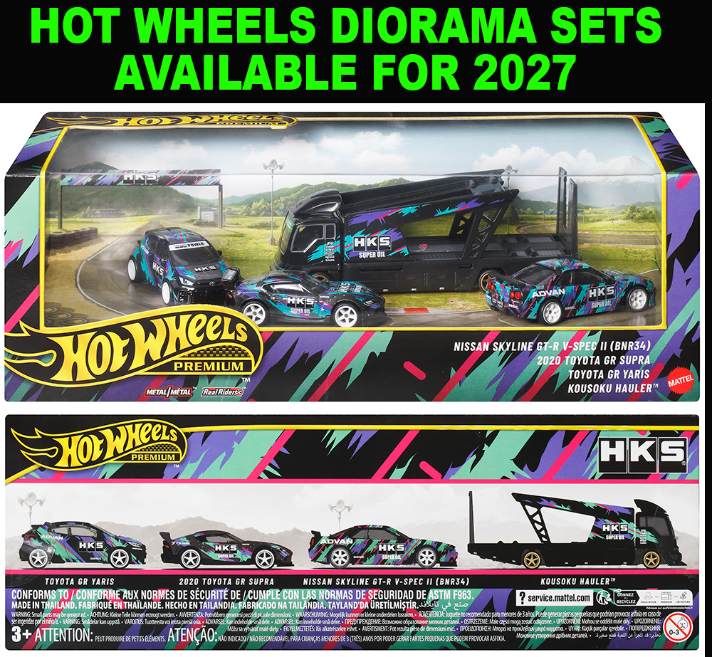 HOT WHEELS 2027 COLLECTOR DIORAMA SET 1 - HKS / FREE USA SHIPPING*