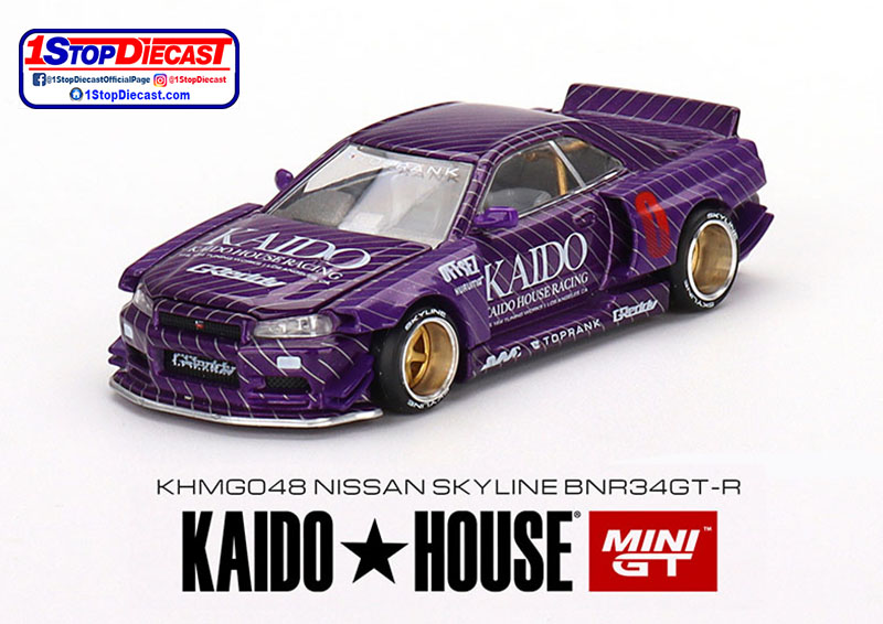 MINI GT 1/64 KAIDO HOUSE NISSAN SKYLINE GT-R R34 KHV1 PURPLE / *FREE USA SHIPPING