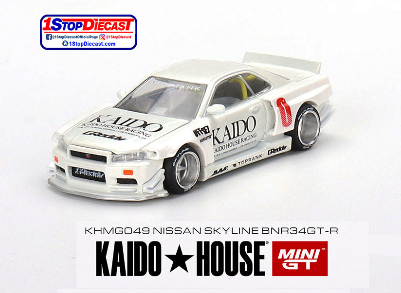 MINI GT 1/64 KAIDO HOUSE NISSAN SKYLINE GT-R R34 KHV1 WHITE / *FREE USA SHIPPING