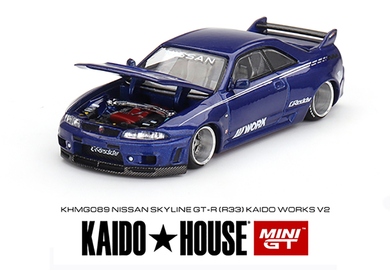 MINI GT 1/64 KAIDO HOUSE NISSAN SKYLINE GT-R R33 V2 BLUE / *FREE USA SHIPPING