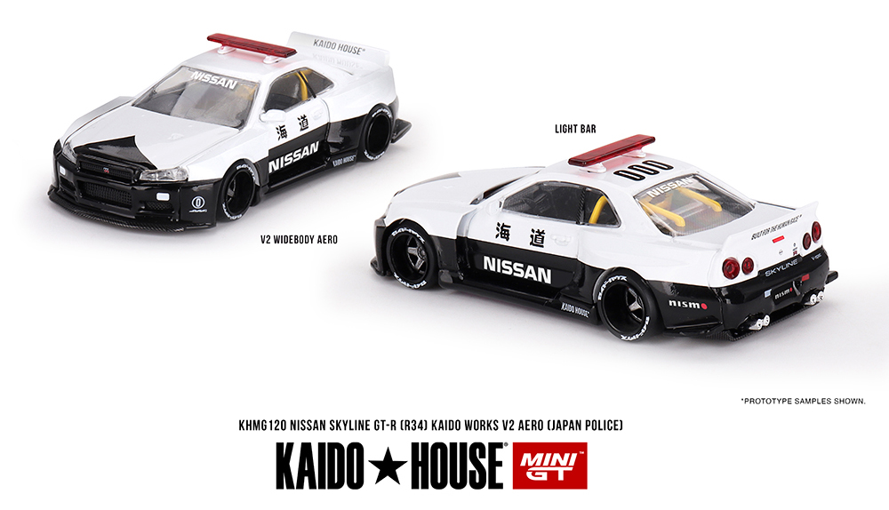 MINI GT 1/64 KAIDO HOUSE NISSAN SKYLINE GT-R R34 V2 POLICE  / *FREE USA SHIPPING