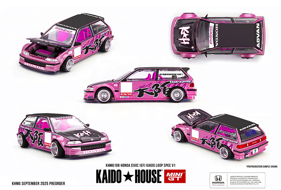 MINI GT 1/64 KAIDO HOUSE HONDA CIVIC EF LOOP SPEC PINK  / *FREE USA SHIPPING