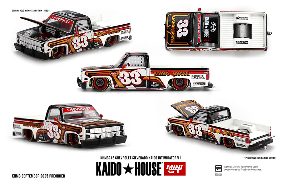 MINI GT 1/64 KAIDO HOUSE CHEVY SILVERADO INTIMIDATOR WHT/BRN  / *FREE USA SHIPPING