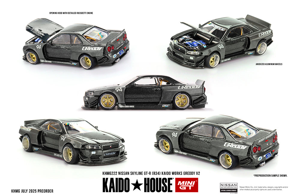 MINI GT 1/64 KAIDO HOUSE NISSAN SKYLINE GT-R R34 CARBON / *FREE USA SHIPPING