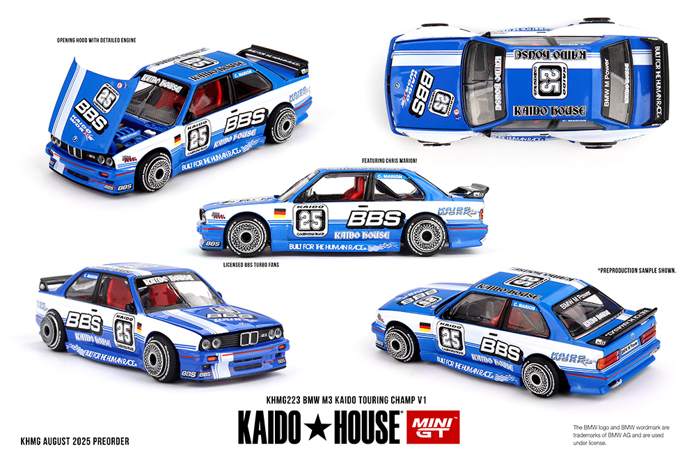 MINI GT 1/64 KAIDO HOUSE BMW M3 TOURING CHAMP V1 BLUE / WHITE / *FREE USA SHIPPING