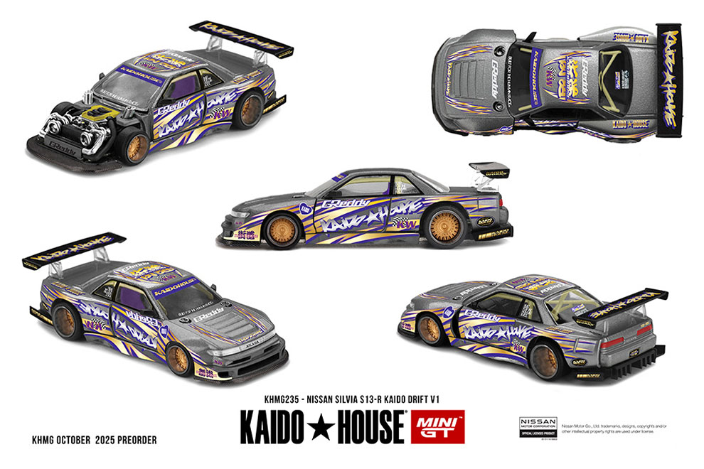 MINI GT 1/64 KAIDO HOUSE NISSAN SILVIA S13 GREDDY GRAY / *FREE USA SHIPPING