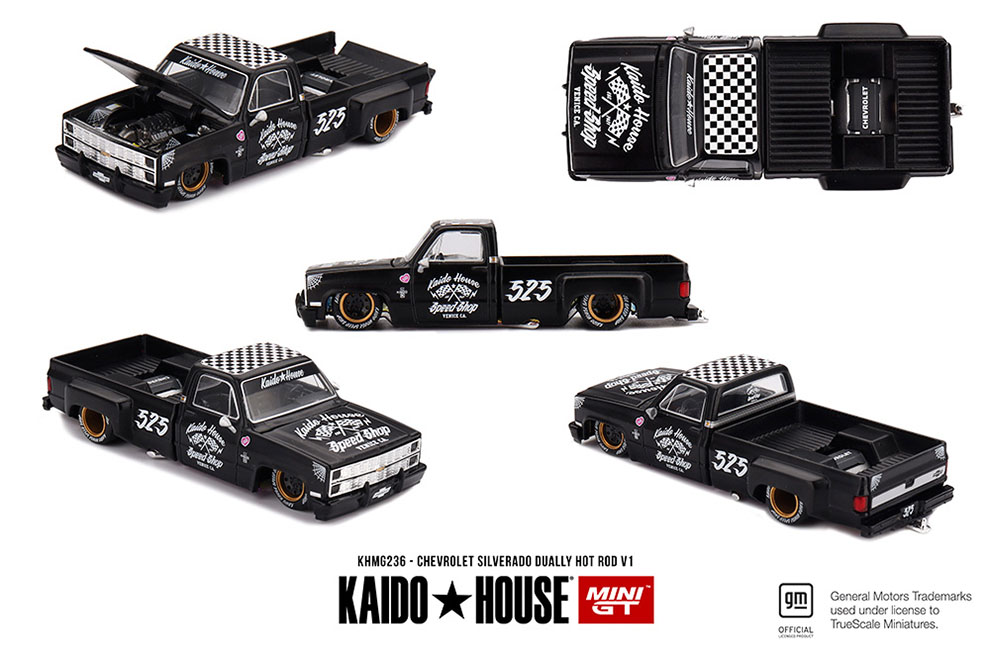 MINI GT 1/64 KAIDO HOUSE CHEVY SILVERADO DUALLY FLAT BLACK  / *FREE USA SHIPPING