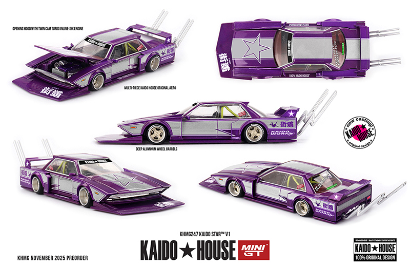 MINI GT 1/64 KAIDO HOUSE KAIDO STAR V1 PURPLE SILVER  / *FREE USA SHIPPING