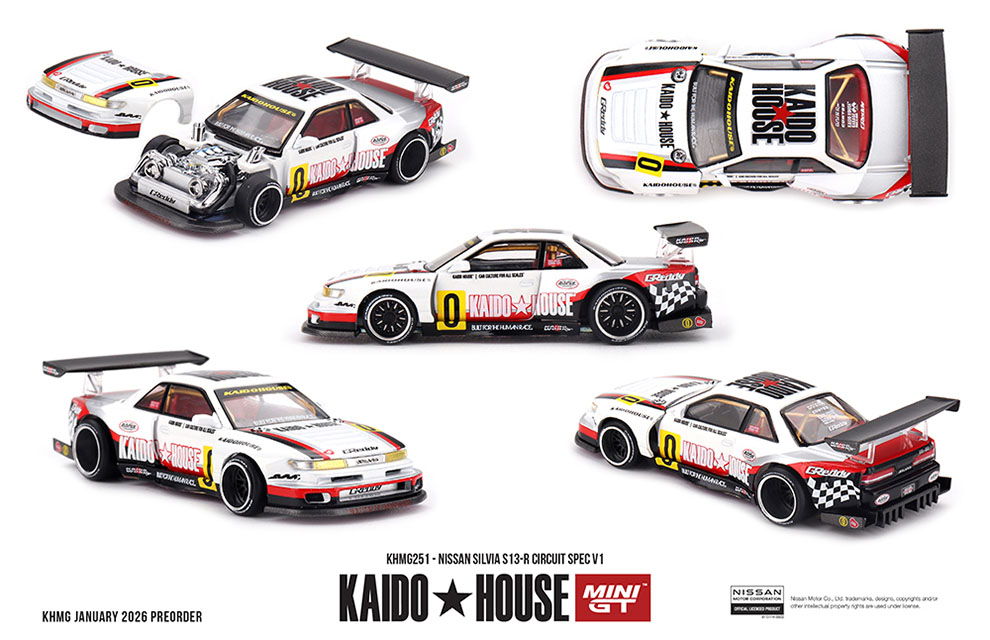 MINI GT 1/64 KAIDO HOUSE NISSAN SILVIA S13-R CIRCUIT SPEC V1  / *FREE USA SHIPPING
