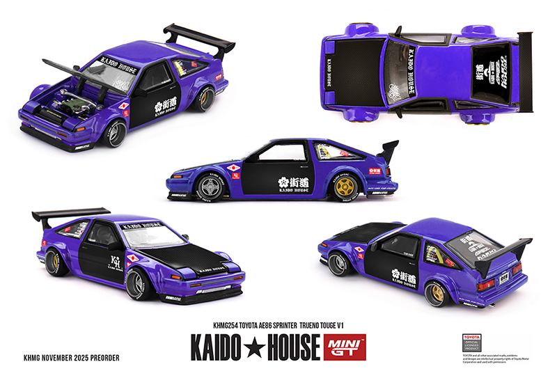 MINI GT 1/64 KAIDO HOUSE TOYOTA AE86 SPRINTER TRUENO BLUE
