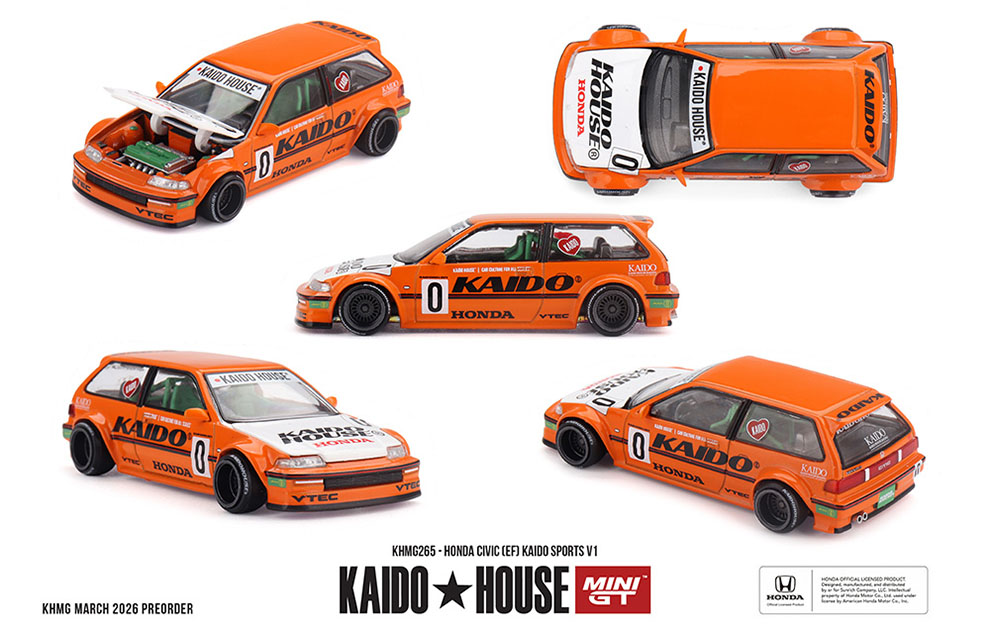 MINI GT 1/64 KAIDO HOUSE HONDA CIVIC EF HATCH ORANGE  / *FREE USA SHIPPING