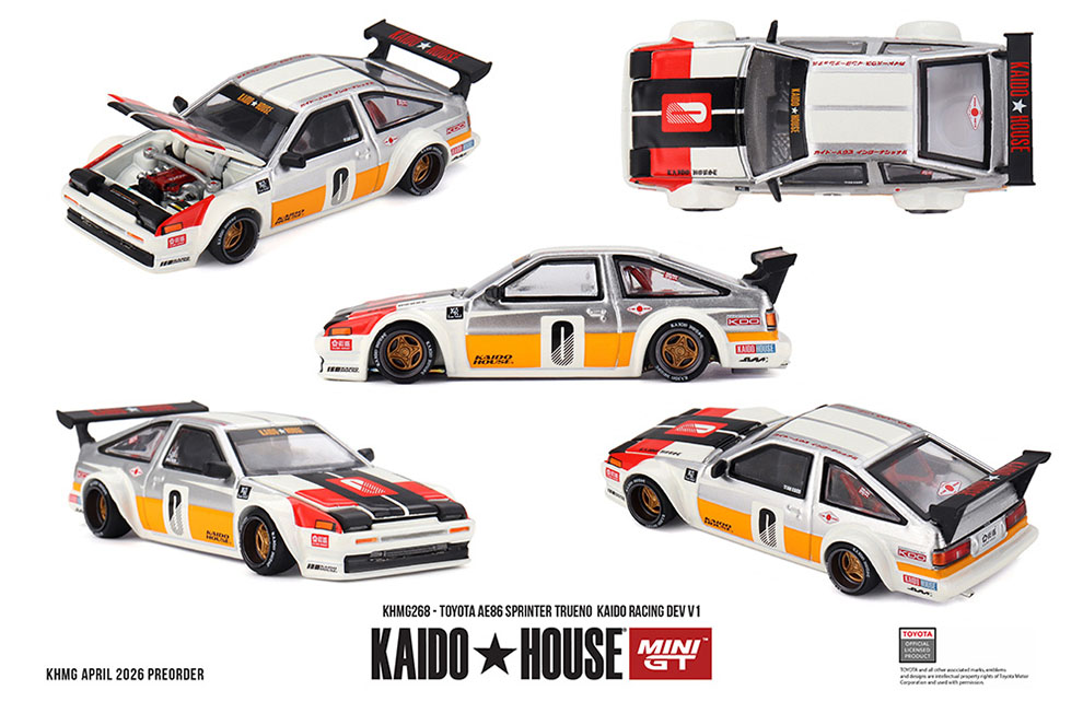 MINI GT 1/64 KAIDO HOUSE TOYOTA AE86 SPRINTER TRUENO WHITE / *FREE USA SHIPPING