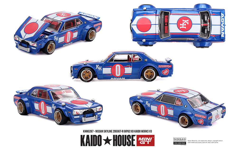 MINI GT 1/64 KAIDO HOUSE NISSAN SKYLINE 2000GT-R ADVAN BLUE / *FREE USA SHIPPING