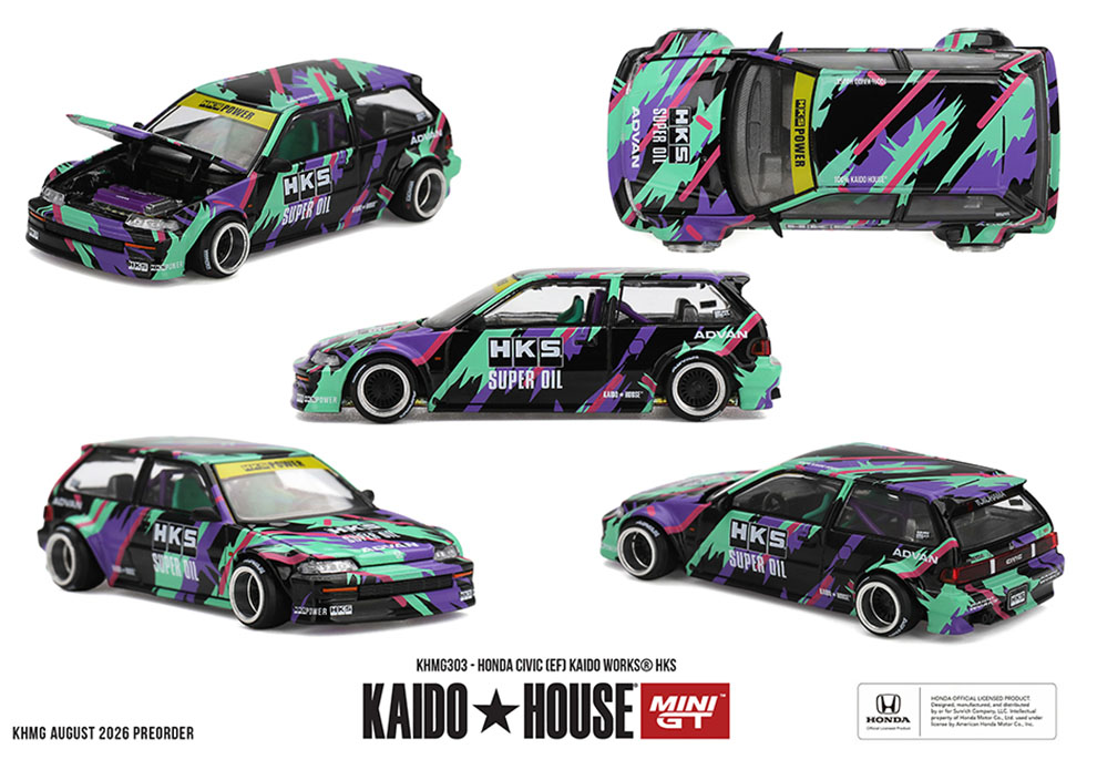 MINI GT 1/64 KAIDO HOUSE HONDA CIVIC EF HKS   / *FREE USA SHIPPING
