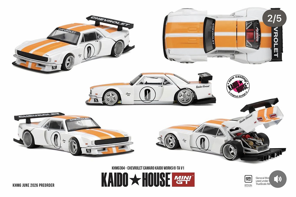 MINI GT 1/64 KAIDO HOUSE CHEVY CAMARO KAIDO WORKS TA WHITE / *FREE USA SHIPPING