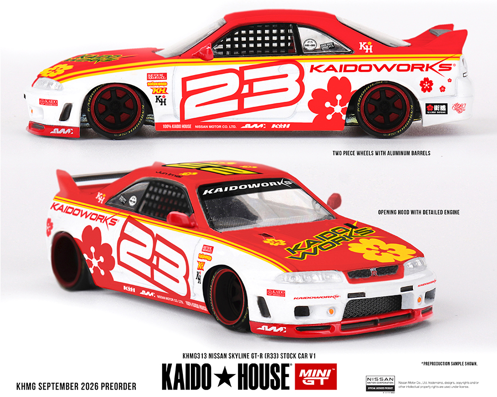 MINI GT 1/64 KAIDO HOUSE NISSAN SKYLINE GT-R R33 STOCK CAR / *FREE USA SHIPPING
