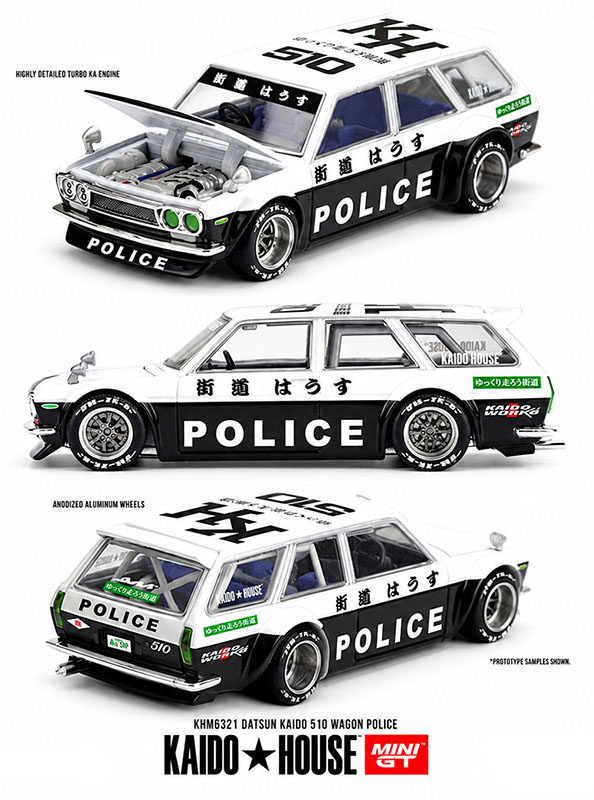 MINI GT 1/64 KAIDO HOUSE DATSUN 510 WAGON POLICE / *FREE USA SHIPPING