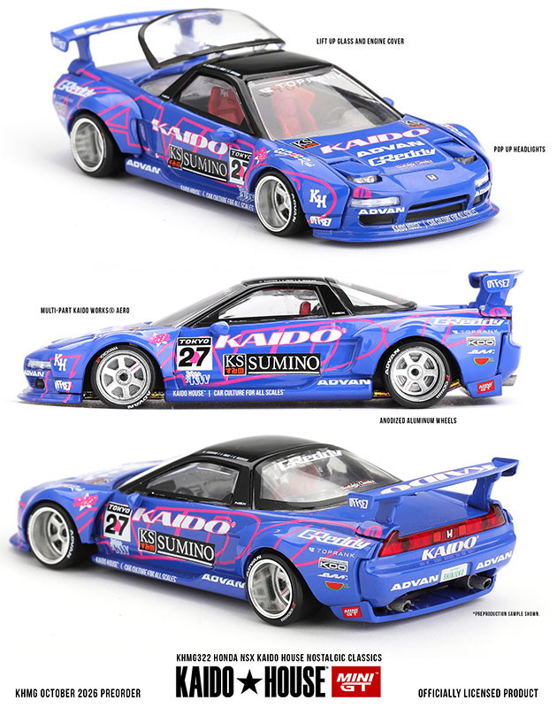 MINI GT 1/64 KAIDO HOUSE HONDA NSX NOSTALGIC BLUE / *FREE USA SHIPPING