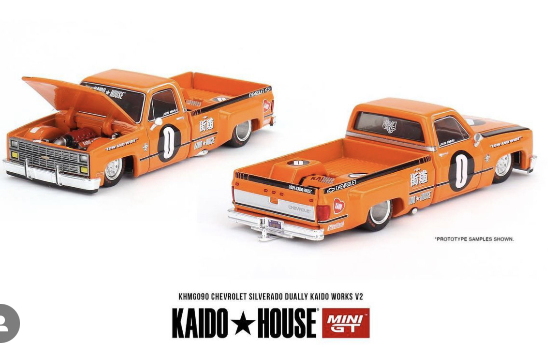 MINI GT 1/64 KAIDO HOUSE CHEVY DUALLY IN KH RACING ORANGE / *FREE USA SHIPPING