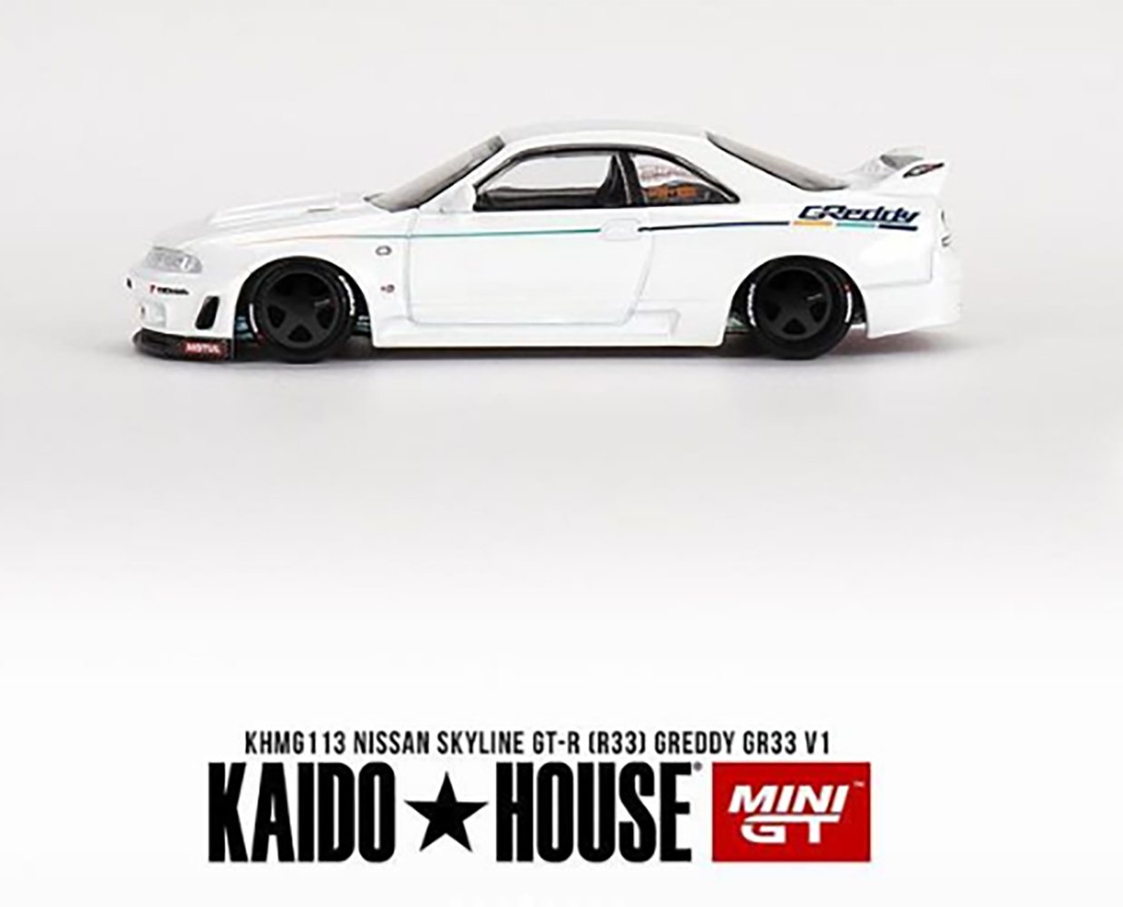 MINI GT 1/64 KAIDO HOUSE NISSAN SKYLINE GT-R R33 GREDDY WHI / *FREE USA  SHIPPING