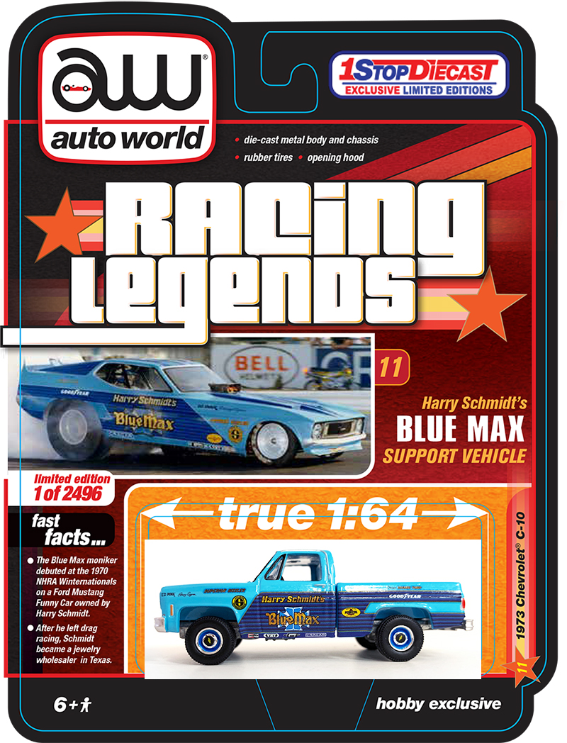 1 STOP LIMITEDS AUTO WORLD 1/64 RLST SQUAREBODY  BLUE MAX / LIMITED TO 2496 / *FREE USA SHIPPING