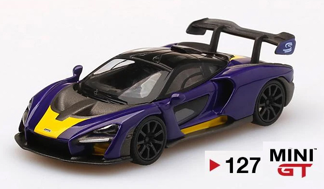 MINI GT 1/64 McLAREN SENNA IN PURPLE / YELLOW / MIJO HOBBY EXCLUSIVE / LIMITED EDITION OF 1200 / *FREE SHIPPING