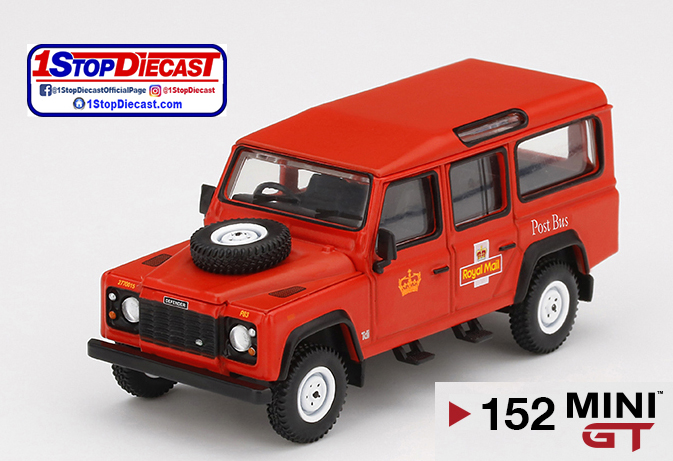 MINI GT 1/64 LAND ROVER DEFENDER 110 UK ROYAL POST BUS  / MIJO EXCLUSIVE / LIMITED EDITION