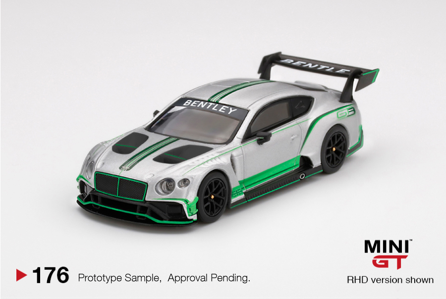 MINI GT 1/64 BENTLEY CONTINENTAL GT3 PRESENTATION SILVER / MIJO HOBBY EXCLUSIVE / LIMITED EDITION OF 4800 / *FRE