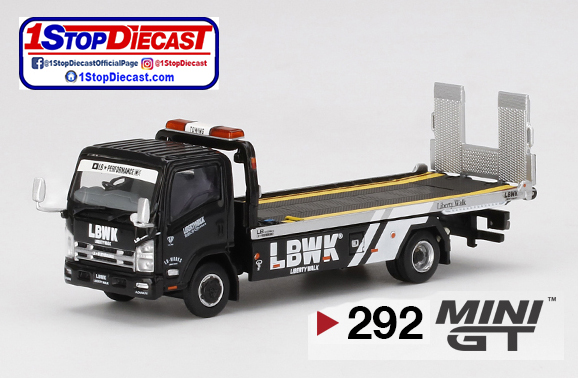 MINI GT 1/64 ISUZU N-SERIES FLATBED CAR TRANSPORTER LBWK BLK / MIJO HOBBY EXCLUSIVE / *FREE USA SHIPPING