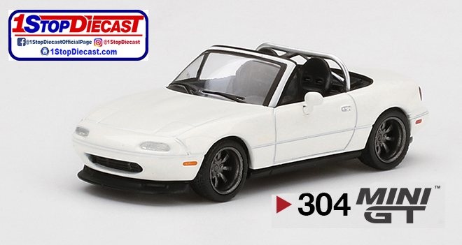 MINI GT 1/64 MAZDA MIATA MX-5 TUNED CLASSIC WHITE / MIJO HOBBY EXCLUSIVE / *FREE USA SHIPPING