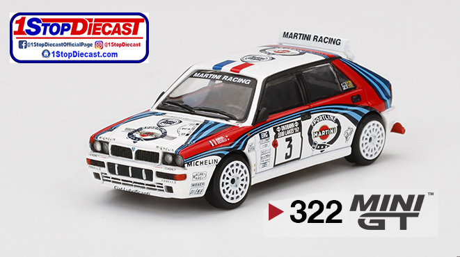 MINI GT 1/64 LANCIA DELTA HF INTERGRALE EVOLUZIONE 1992 RALLY 1000 LAKES  / MIJO HOBBY EXCLUSIVE / *FREE USA SHIPPING