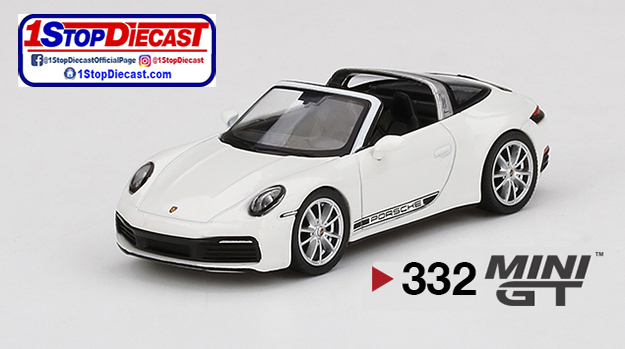 MINI GT 1/64 PORSCHE 911 TARGA 4S WHITE / MIJO HOBBY EXCLUSIVE / *FREE USA SHIPPING