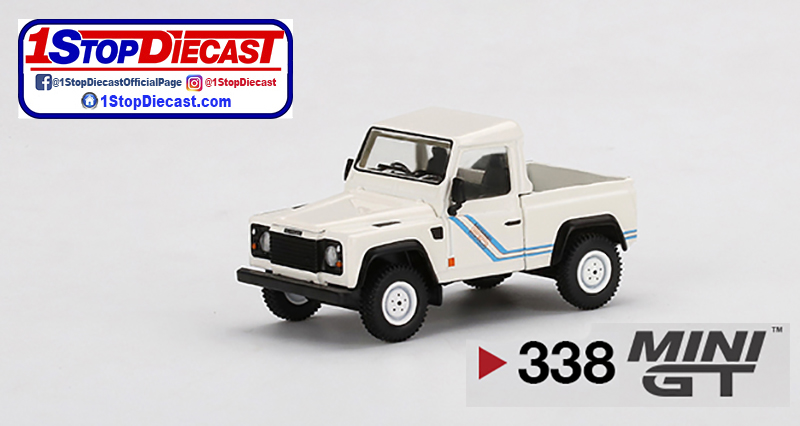 MINI GT 1/64 LAND ROVER DEFENDER 90 PICKUP WHITE / MIJO HOBBY EXCLUSIVE / *FREE USA SHIPPING