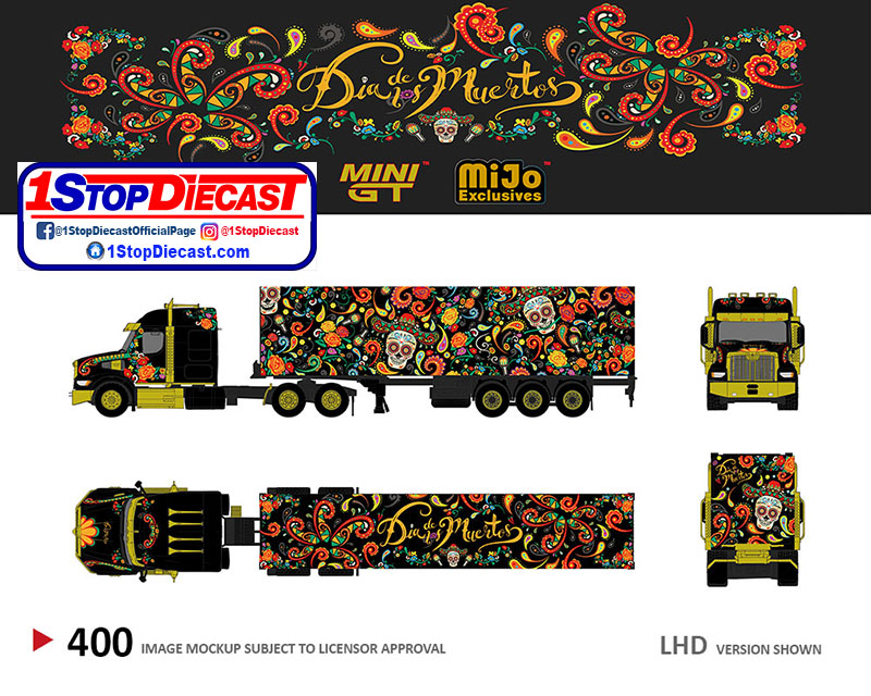 MINI GT 1/64 MERCEDES -BENZ ACTROS DIA DE LOS MUERTOS / MIJO HOBBY EXCLUSIVE / *FREE USA SHIPPING