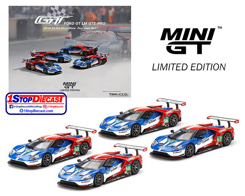 MINI GT 1/64 FORD GT LMGTE PRO 2016 LEMANS GANASSI 4 CAR SET ...