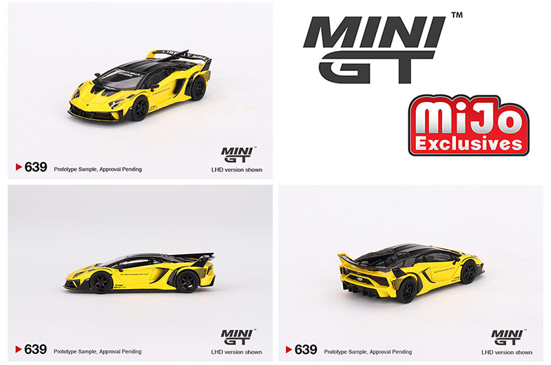 MINI GT 1/64 LAMBORGHINI LB-SILHOUETTE WORKS AVENTADOR YELLOW  / MIJO HOBBY EXCLUSIVE / *FREE USA SHIPPING