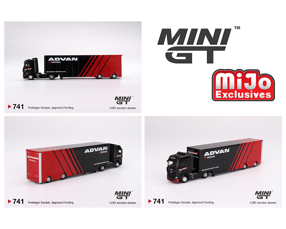 MINI GT 1/64 MERCEDES BENZ ACTROS ADVAN RACING TRANSPORT / *FREE USA SHIPPING