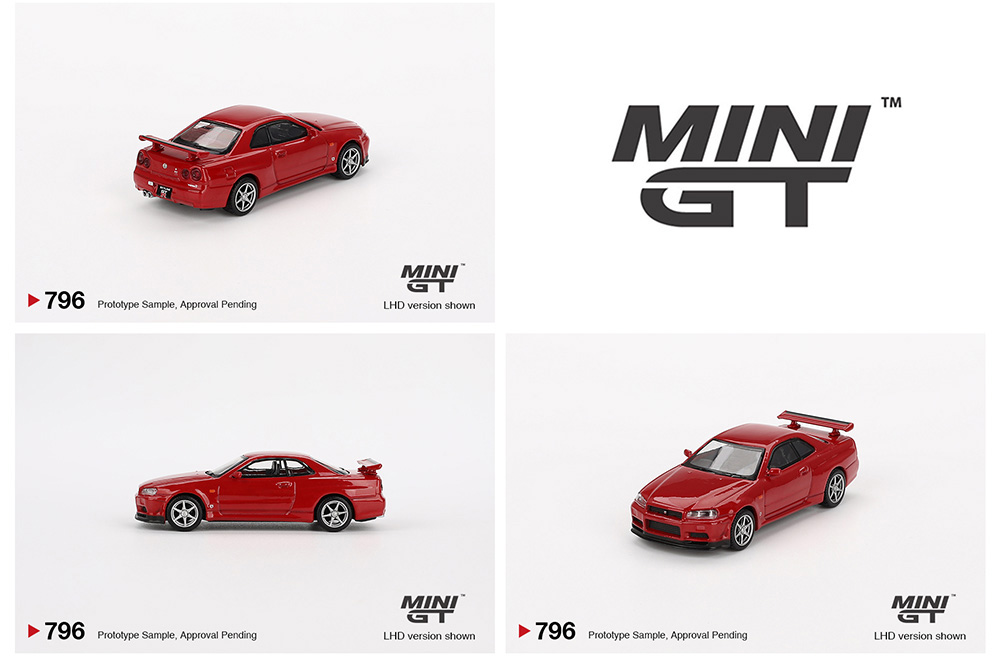 MINI GT 1/64 NISSAN SKYLINE GT-R R34 V-SPEC ACTIVE RED / *FREE USA SHIPPING