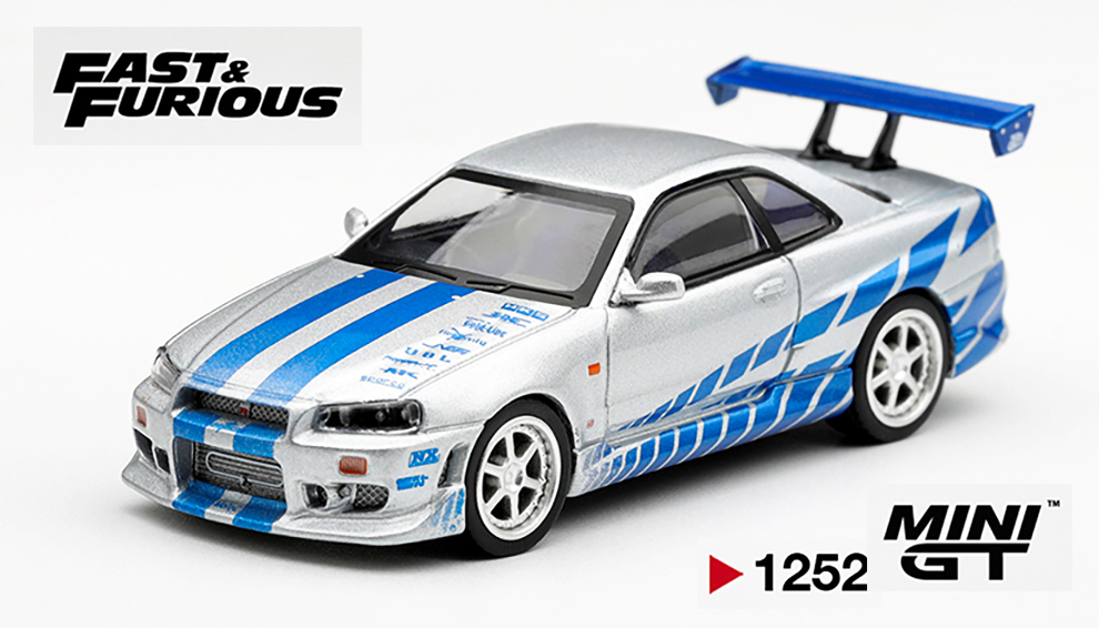 MINI GT 1/64 FAST & FURIOUS NISSAN SKYLINE GT-R C-WEST - 2 FAST 2 FURIOUS BRIAN O'CONNER / *FREE USA SHIPPING