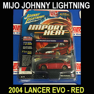JOHNNY LIGHTNING 2004 MITSUBISHI LANCER EVO RED MIJO EXCLUSIVE   / FREE SHIPPING*