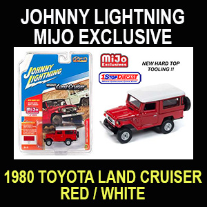 JOHNNY LIGHTNING 1980 TOYOTA LAND CRUISER HT RED/ WHITE  / MIJO EXCLUSIVE / FREE SHIPPING*