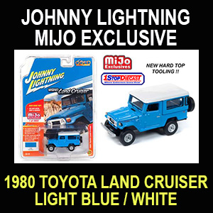 JOHNNY LIGHTNING 1980 TOYOTA LAND CRUISER HT LT BLUE/ WHITE   / MIJO EXCLUSIVE / FREE SHIPPING*