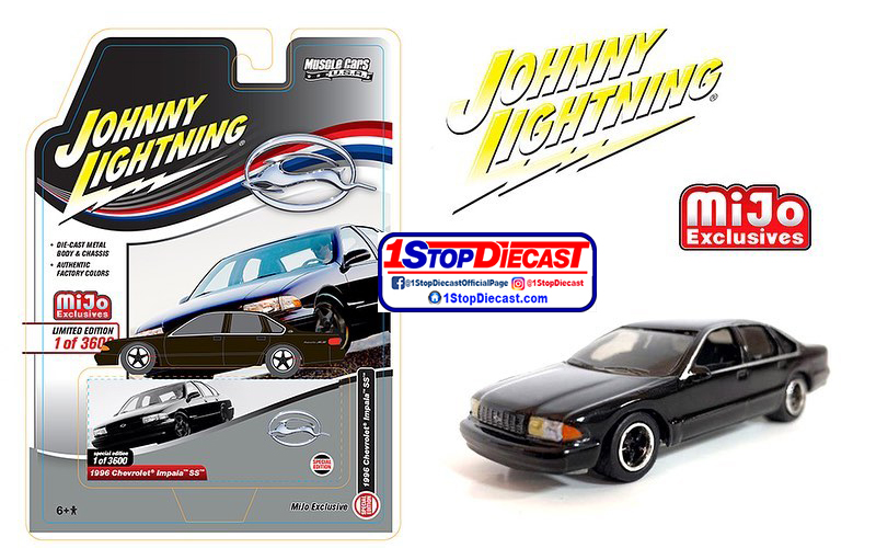 JOHNNY LIGHTNING 1/64 1996 CHEVY IMPALA SS BLACK   / MIJO EXCLUSIVE / FREE USA SHIPPING*