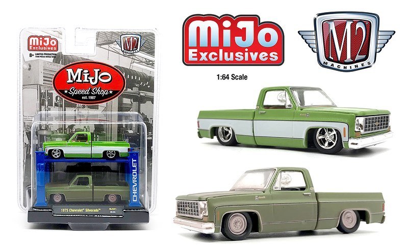 M2 MACHINES 1/64 MIJO EXCLUSIVE 1975 SILVERADO AUTO LIFT SETOF 2 / LIMITED TO 7200 / *FREE USA SHIPPING