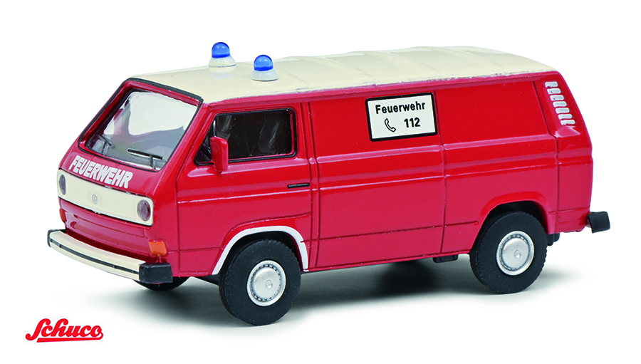 SCHUCO 1/64 VW T3 FEUERWEHR RED  / HOBBY EXCLUSIVE / *FREE USA SHIPPING