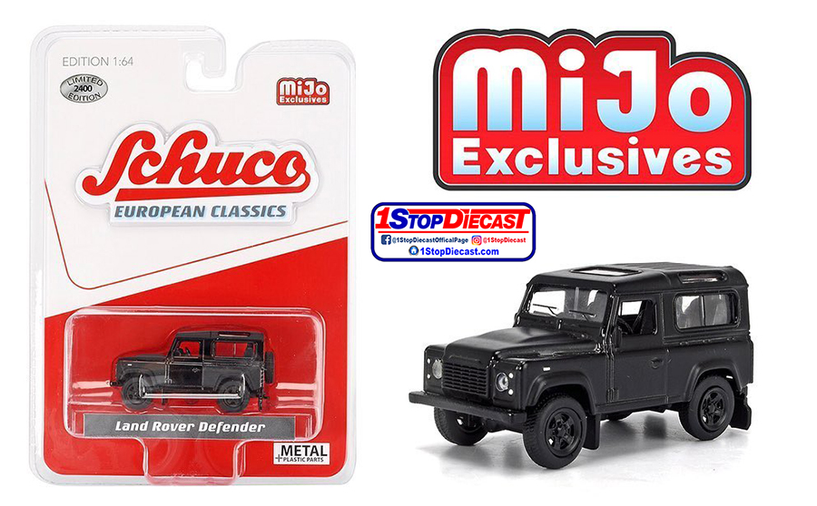 SCHUCO 1/64 LAND ROVER DEFENDER IN BLACK  / MIJO EXCLUSIVE LIMITED EDITIONS OF ONLY 2400  / *FREE USA SHIPPING