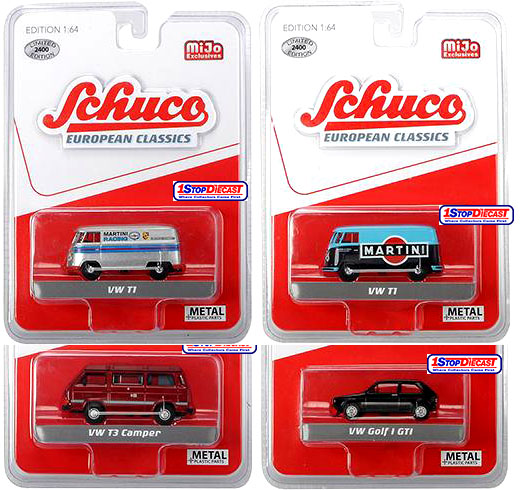 1/64 SCHUCO VOLKSWAGEN MIJO EXCLUSIVE LIMITED EDITIONS OF ONLY 2400 / SET OF 4 / FREE SHIPPING*