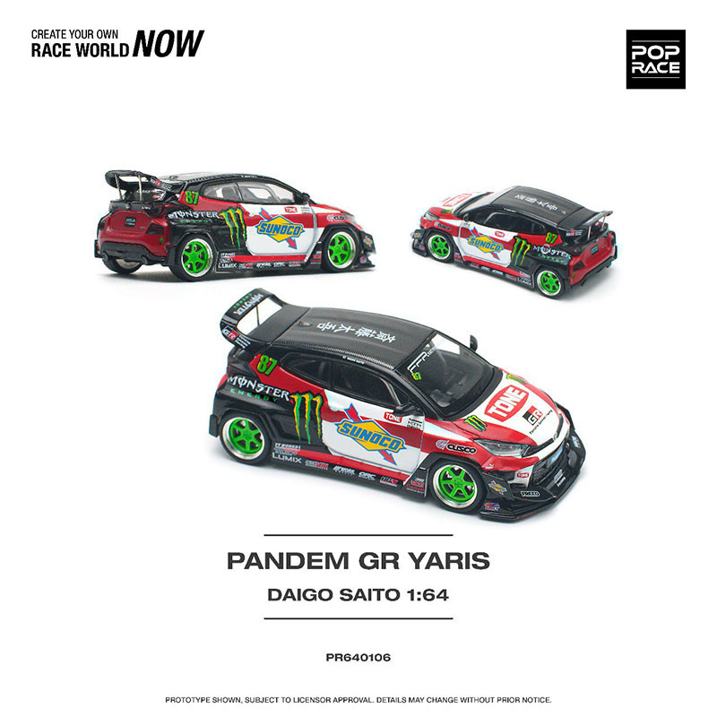 POP RACE 1/64 PANDEM GR YARIS DAIGO SAITO / *FREE USA SHIPPING